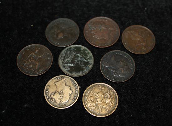 George IV 1825 halfpenny & sundry coinage